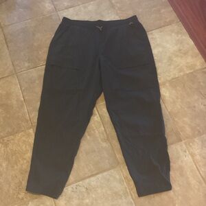REI Men's Dark Cargo lightweight pants- elastic & drawstring, lots of pockets